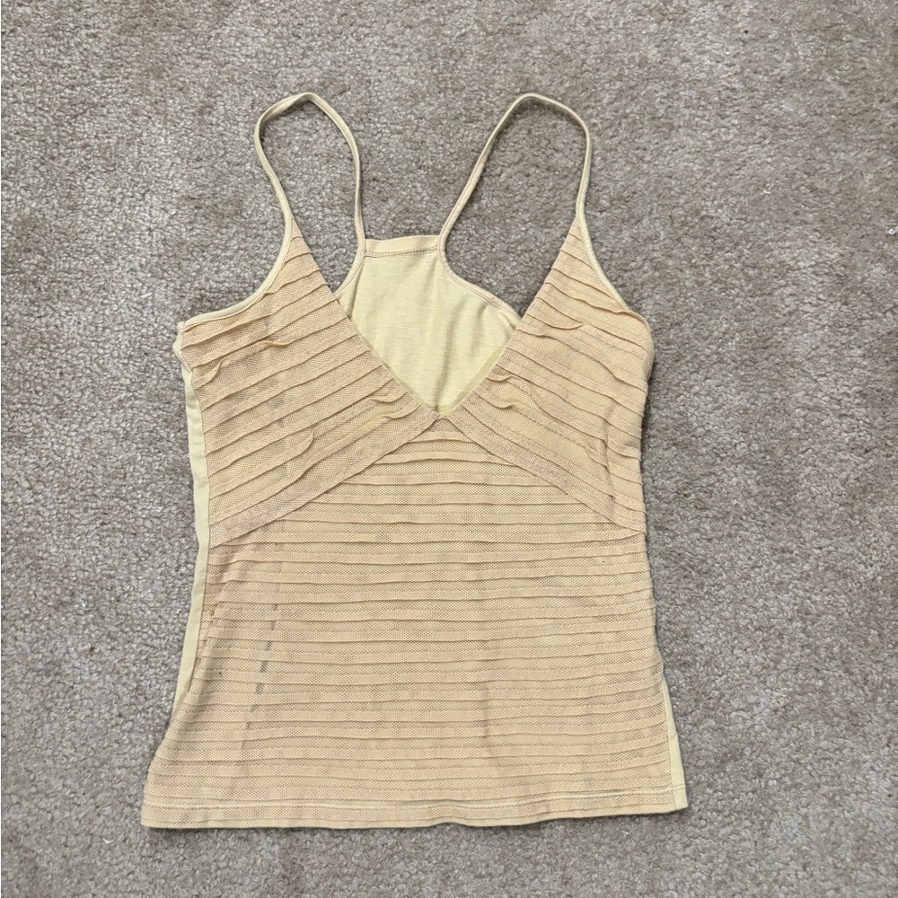 Elegant Tan Ribbed Women's Cami Top